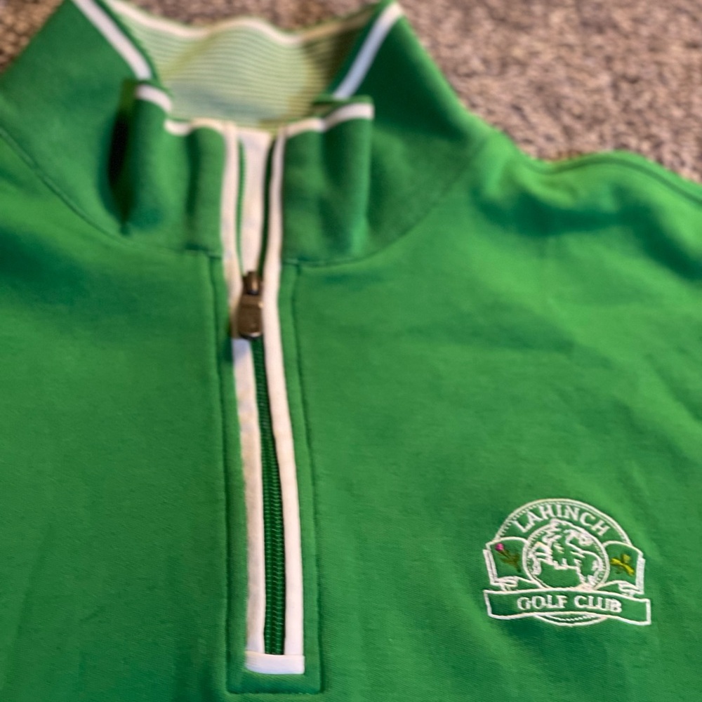 Bobby Jones Lahinch Golf Club Quarter Zip Pullover Green Mens Sweater